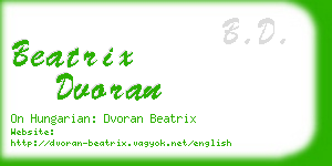 beatrix dvoran business card